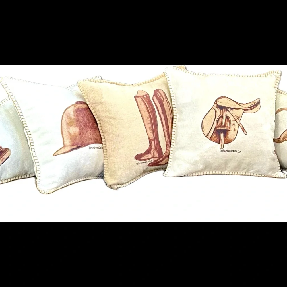 The Vintage Hunt Seat Equestrian English themed pillow 18x18 or 12x20 cover only